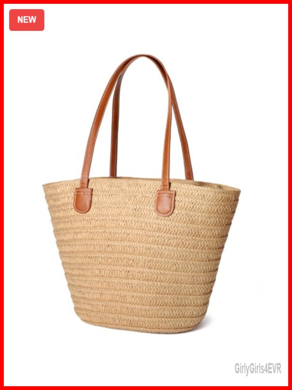 Straw Tote Bag Vacation Purse Beach Summer Handbag Medium